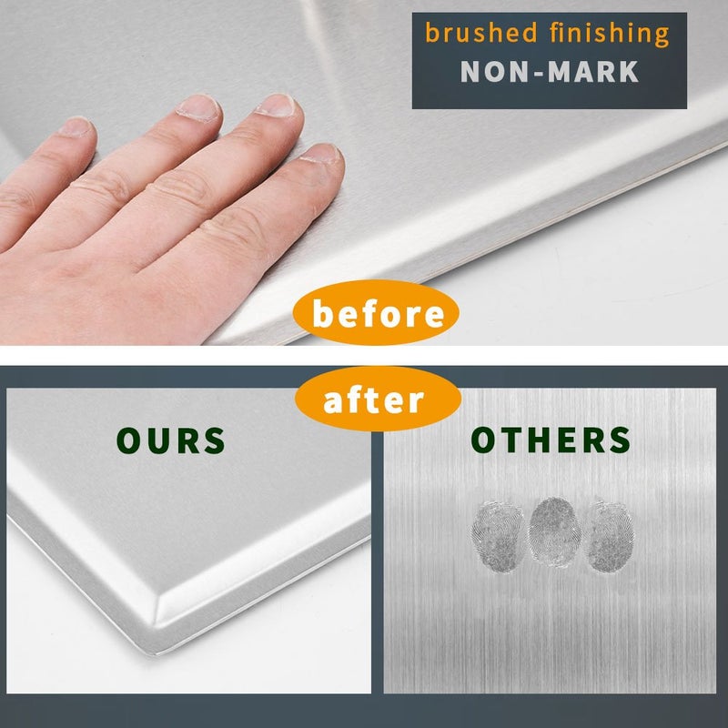 BESy 12 Inch Rain Shower Head, 12" Square Rainfall & High Pressure Stainless Steel Bath Shower Head, 1/16" Ultra Thin, Waterfall Full Body Coverage with Silicone Nozzle, Non Fingerprint Brushed Finish - Image 4